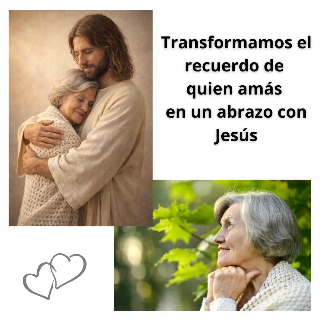 Un abrazo con Jesús. Retrato personalizado