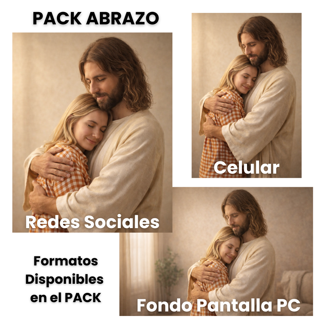 Un abrazo con Jesús. Retrato personalizado