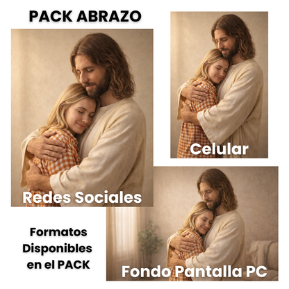 Un abrazo con Jesús. Retrato personalizado