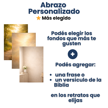 Un abrazo con Jesús. Retrato personalizado